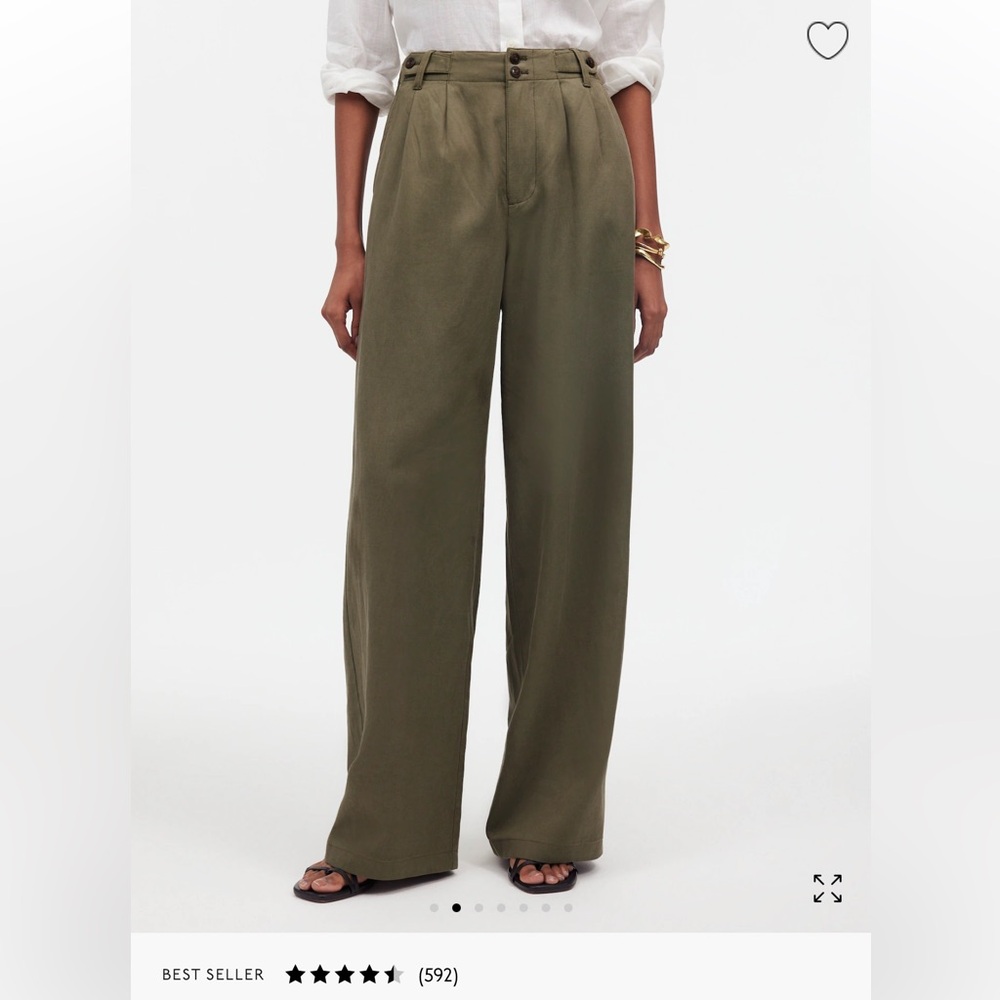 Madewell Harlow wide leg pants - Olive green